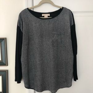 Michael Kors Black Herringbone Shirt Sz 1X EUC